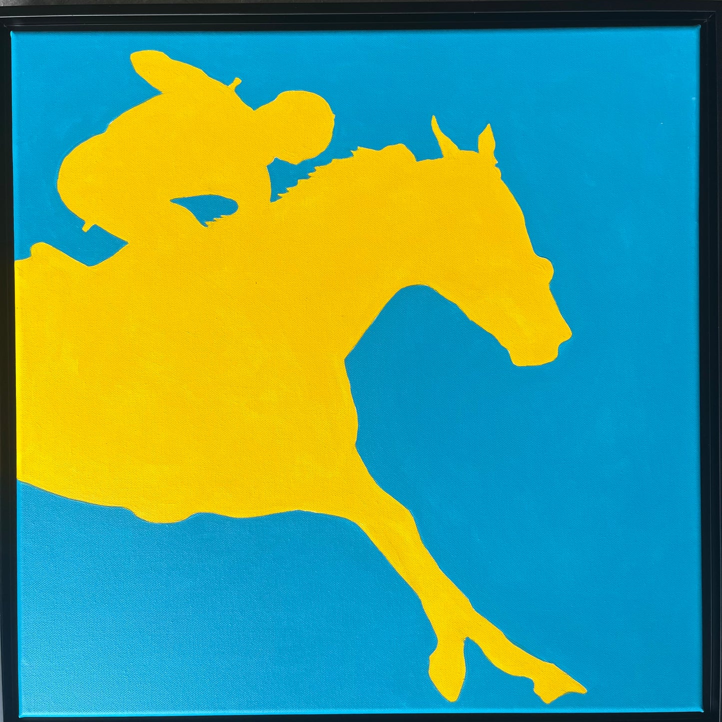 Race Horse Victory Silhouettes Framed Canvas Prints