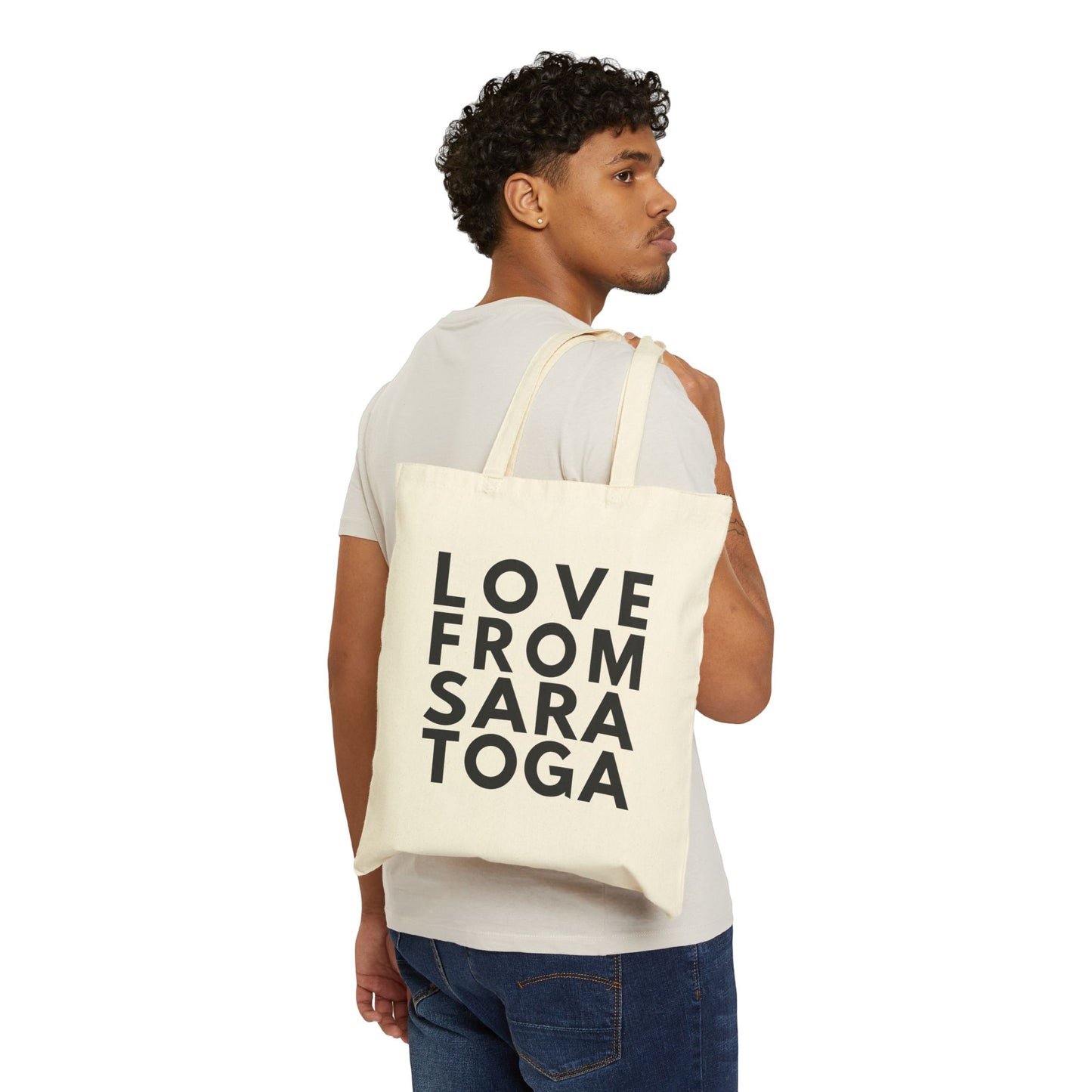 Copy of Saratoga Love Cotton Canvas Tote Bag - Eco-Friendly Shopping Tote
