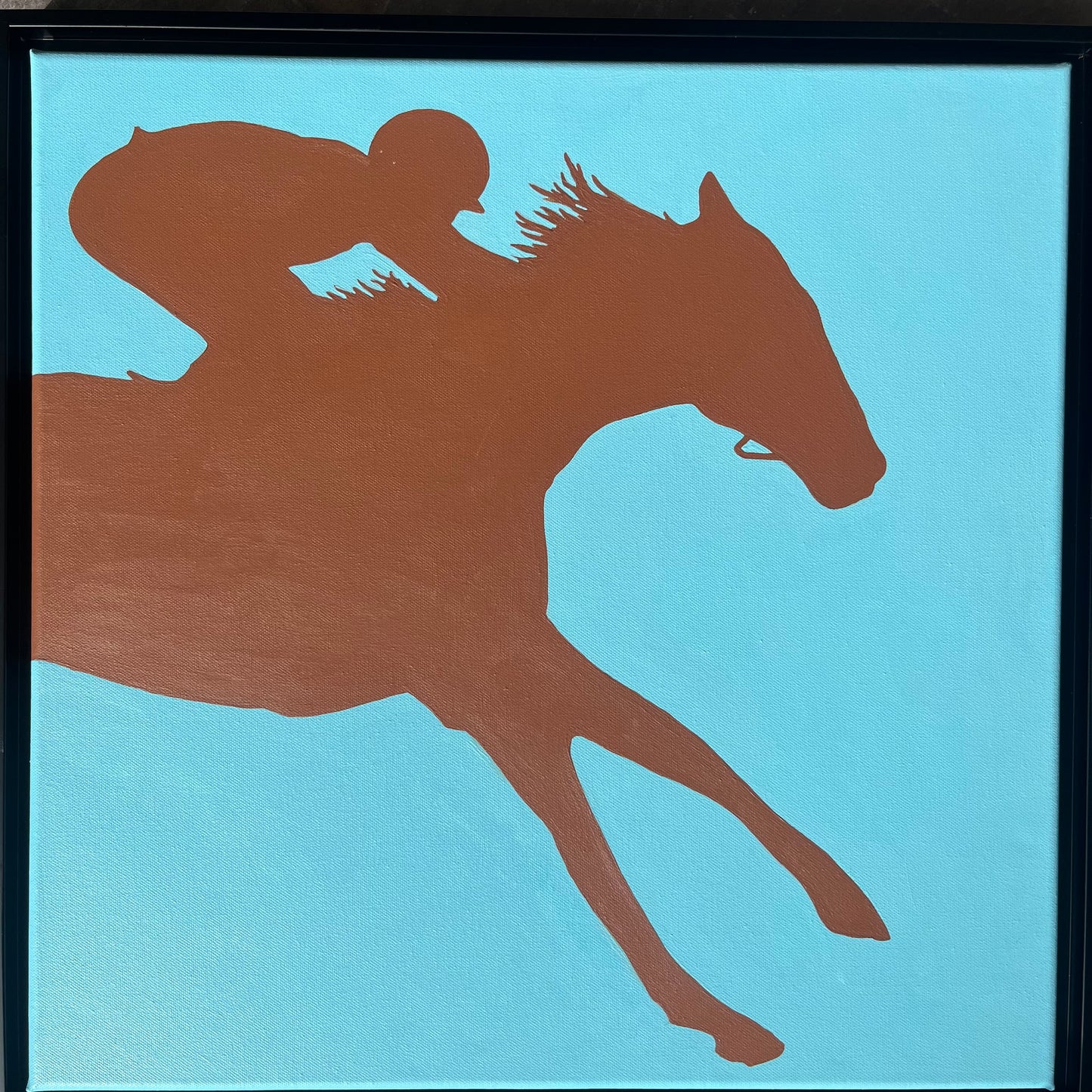 Race Horse Victory Silhouettes Framed Canvas Prints