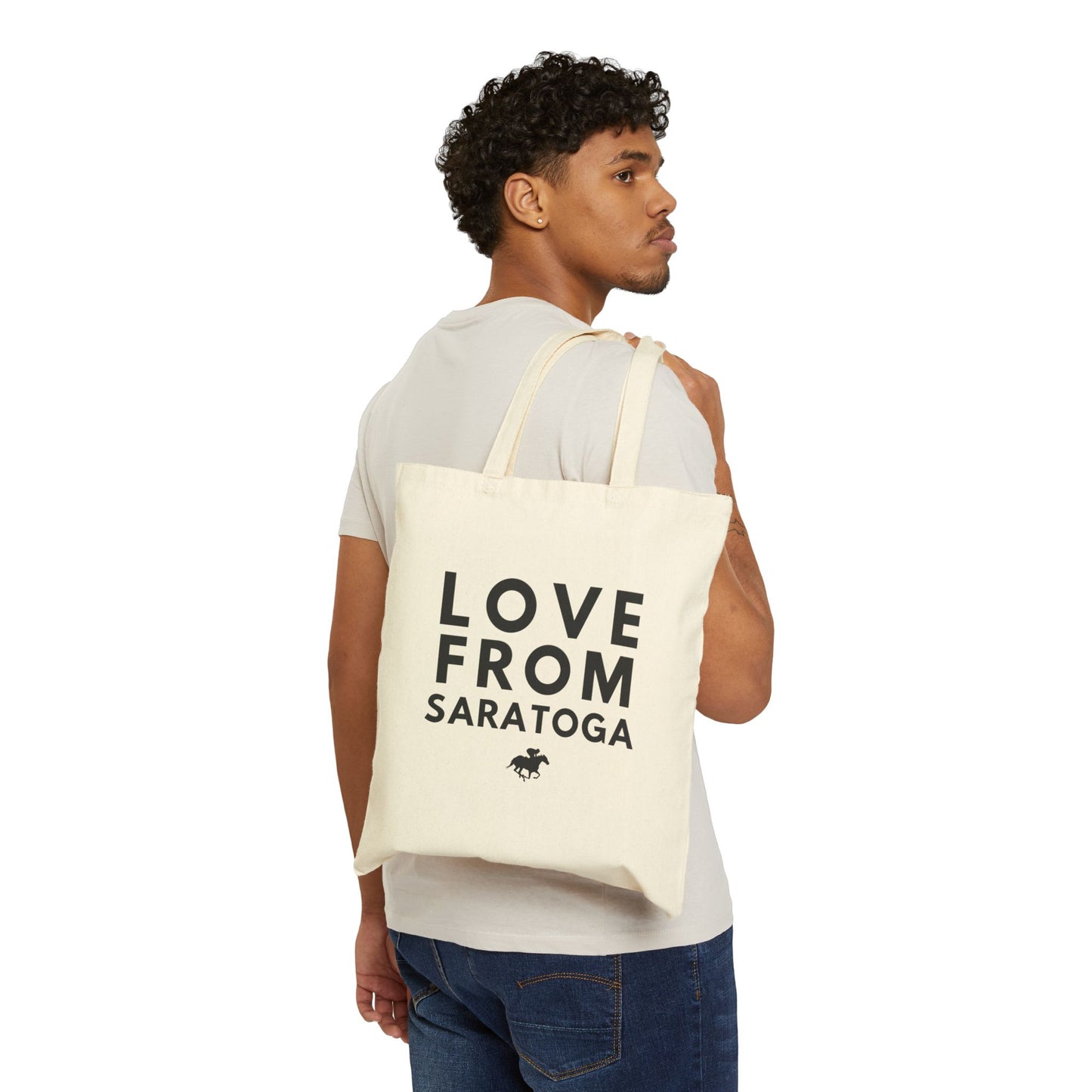 Saratoga Love Cotton Canvas Tote Bag - Eco-Friendly Shopping Tote