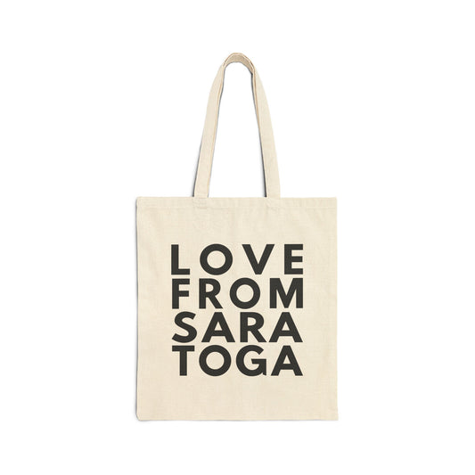 Saratoga Love Cotton Canvas Tote Bag - Eco-Friendly Shopping Tote