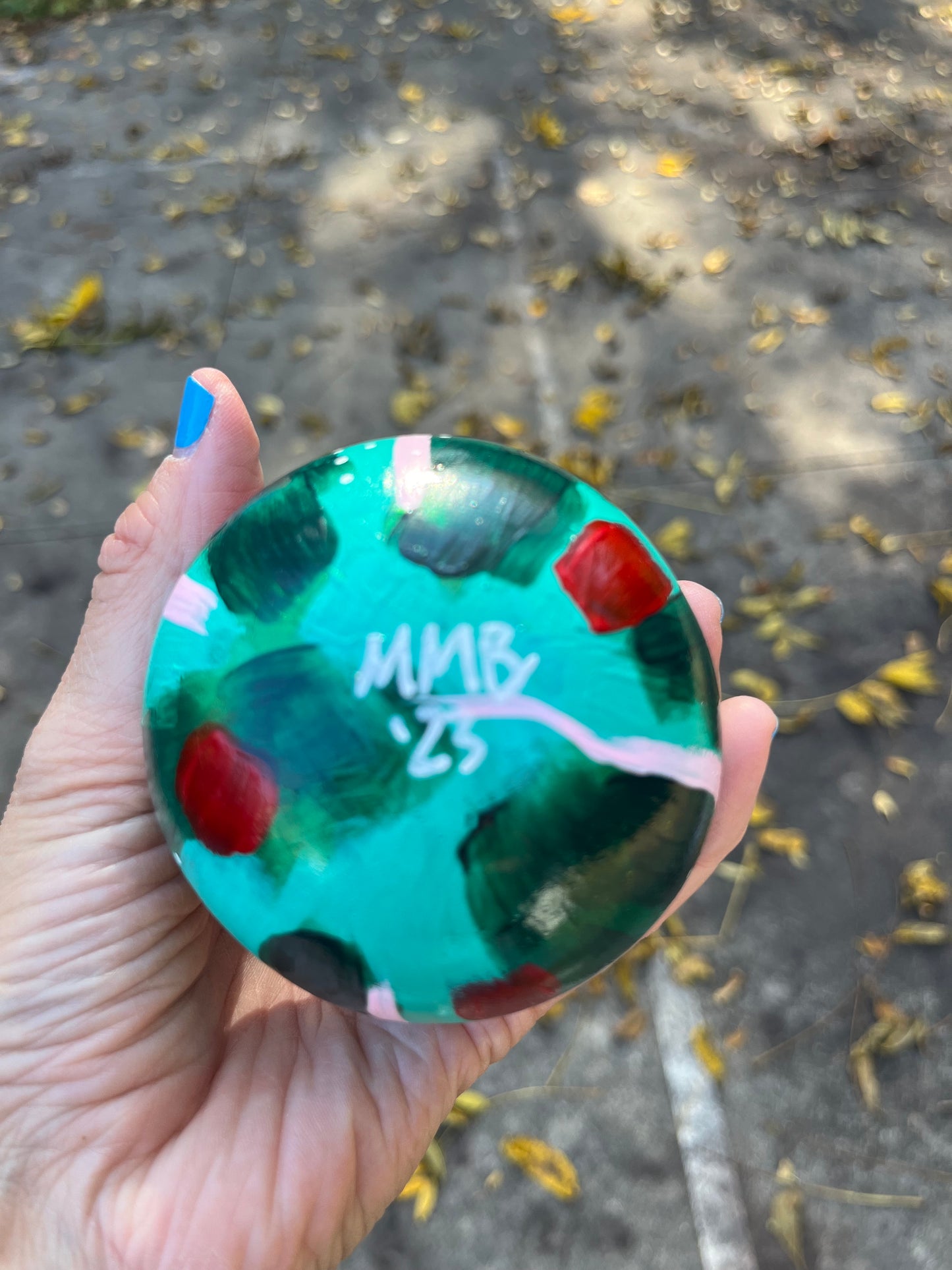 Hand Painted Abstract Christmas Ornament #6
