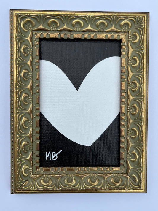 B&W Abstract HeART Framed Canvas