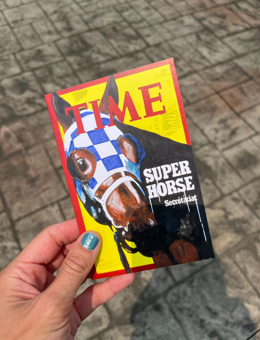 Folded 4x6 Notecards Pack of 5- Secretariat Time Cover