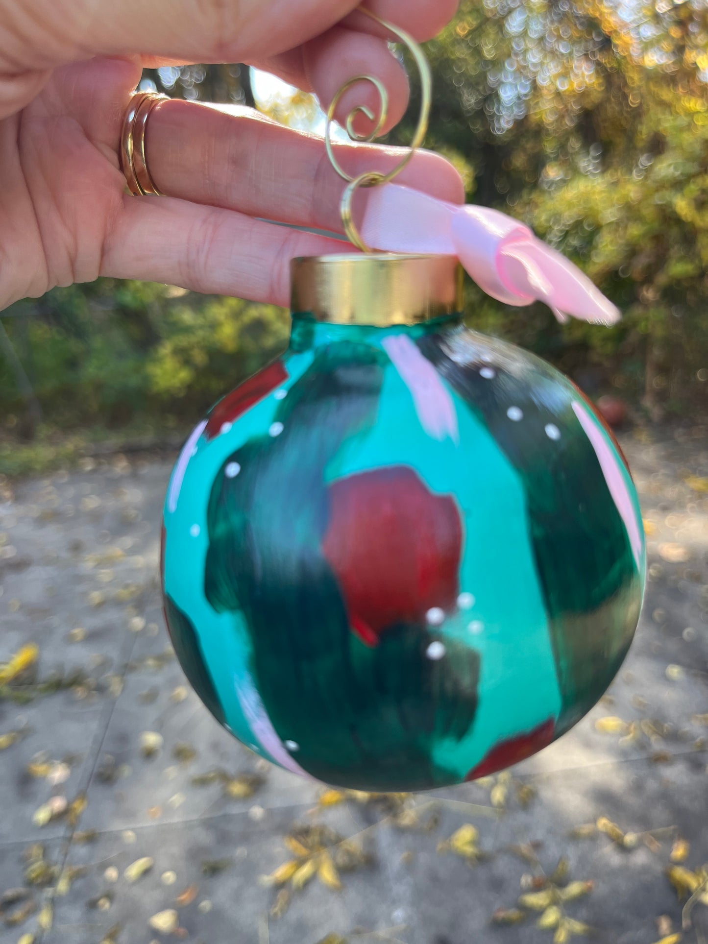 Hand Painted Abstract Christmas Ornament #6