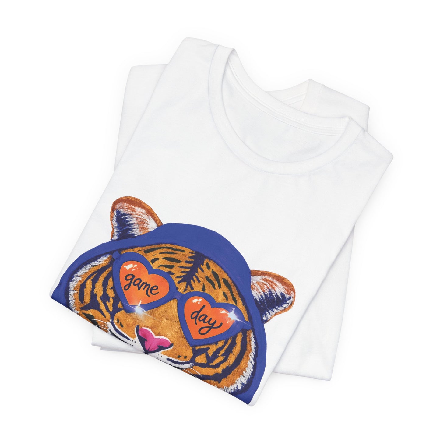Game Day Hoodie + Sunglasses Tiger Jersey Short Sleeve Tee Blue + Orange