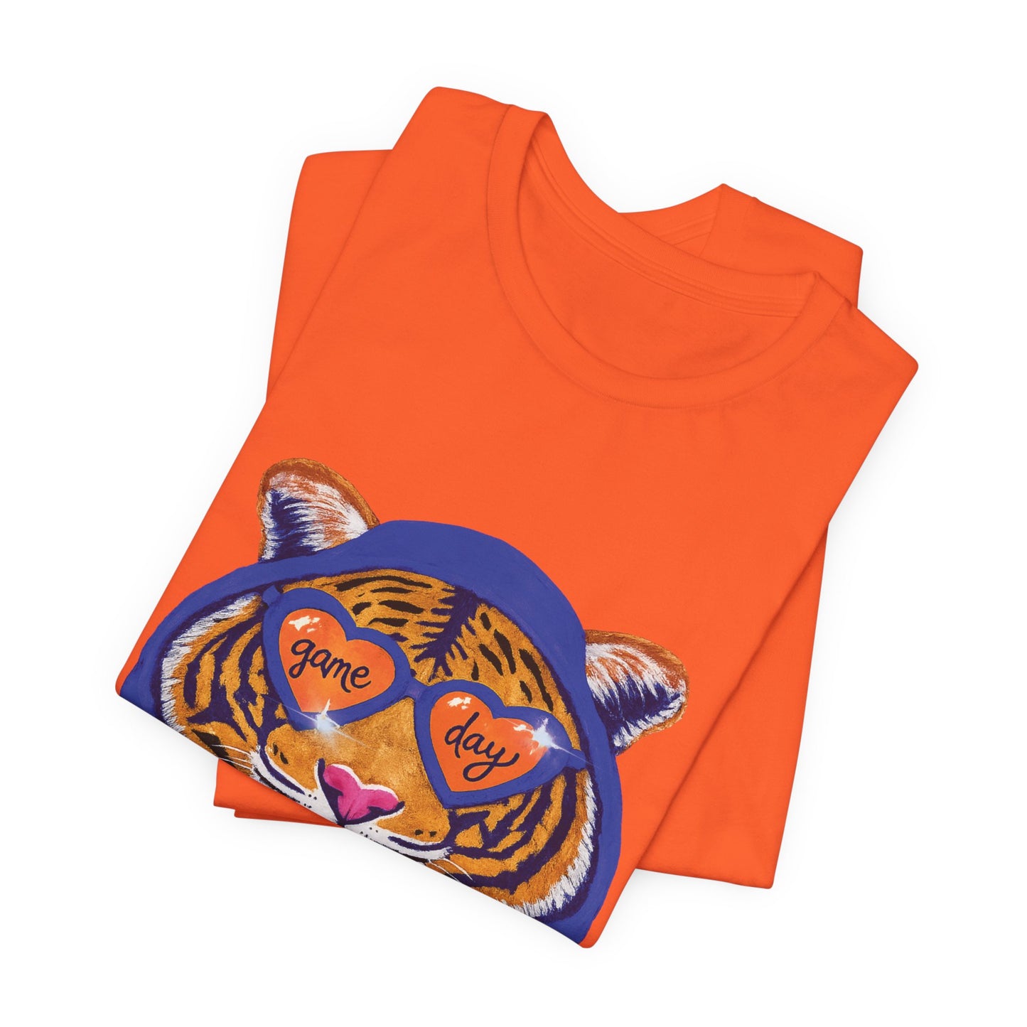 Game Day Hoodie + Sunglasses Tiger Jersey Short Sleeve Tee Blue + Orange