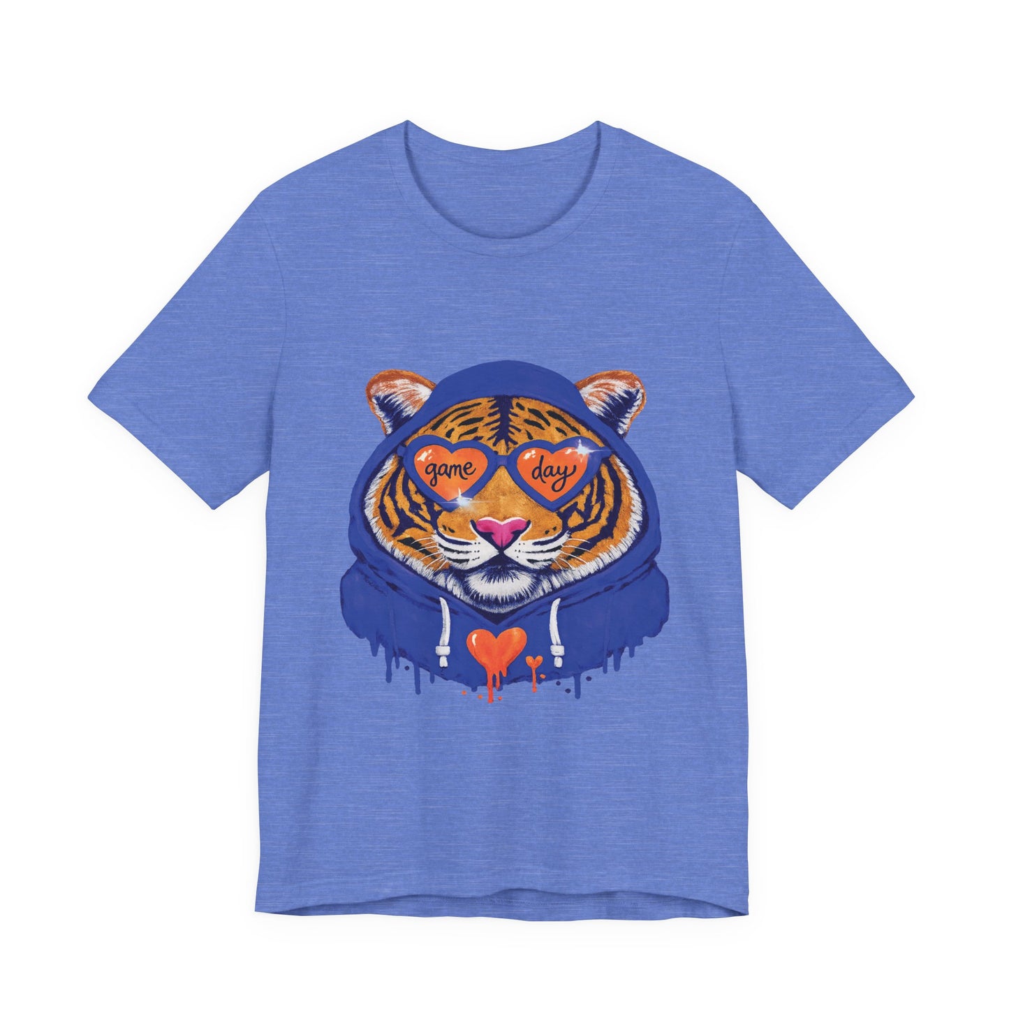 Game Day Hoodie + Sunglasses Tiger Jersey Short Sleeve Tee Blue + Orange