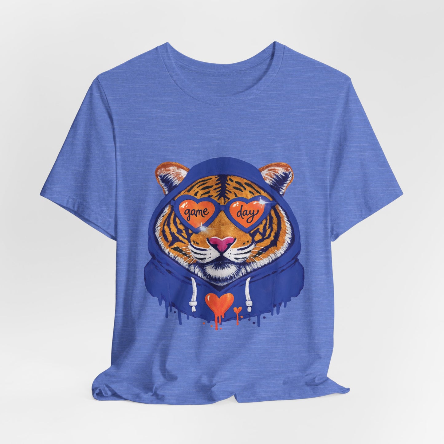 Game Day Hoodie + Sunglasses Tiger Jersey Short Sleeve Tee Blue + Orange