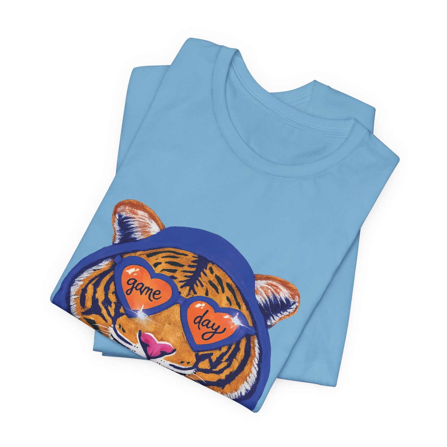 Game Day Hoodie + Sunglasses Tiger Jersey Short Sleeve Tee Blue + Orange