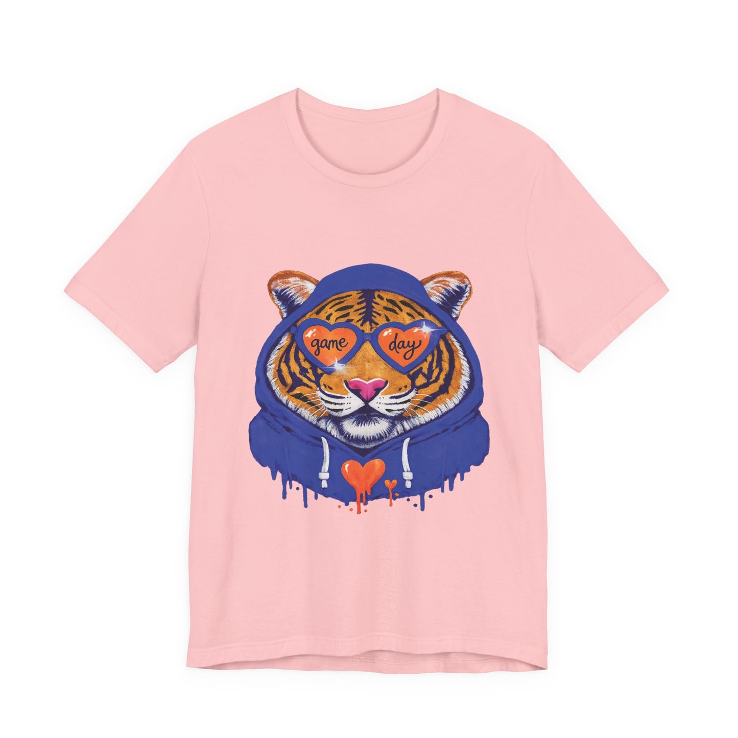Game Day Hoodie + Sunglasses Tiger Jersey Short Sleeve Tee Blue + Orange