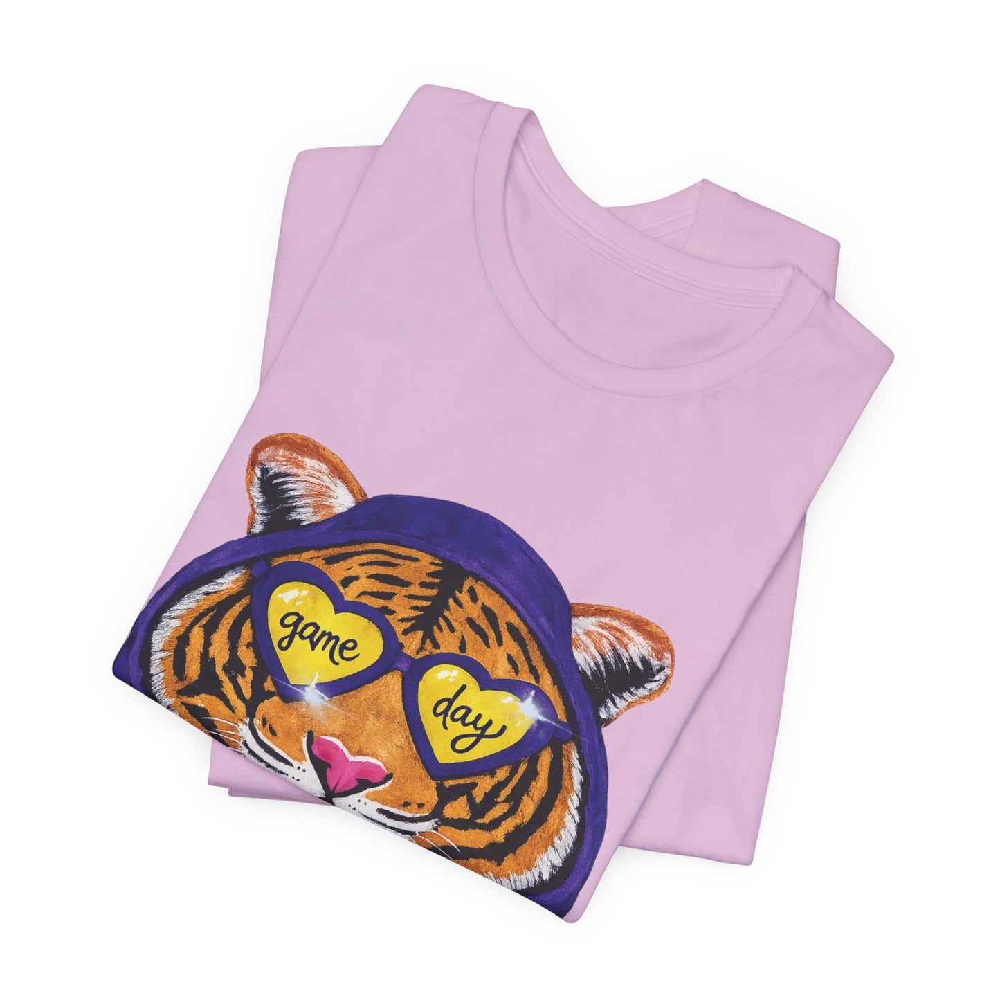 Game Day Hoodie + Sunglasses Tiger Jersey Short Sleeve Tee Purple + Gold/Yellow