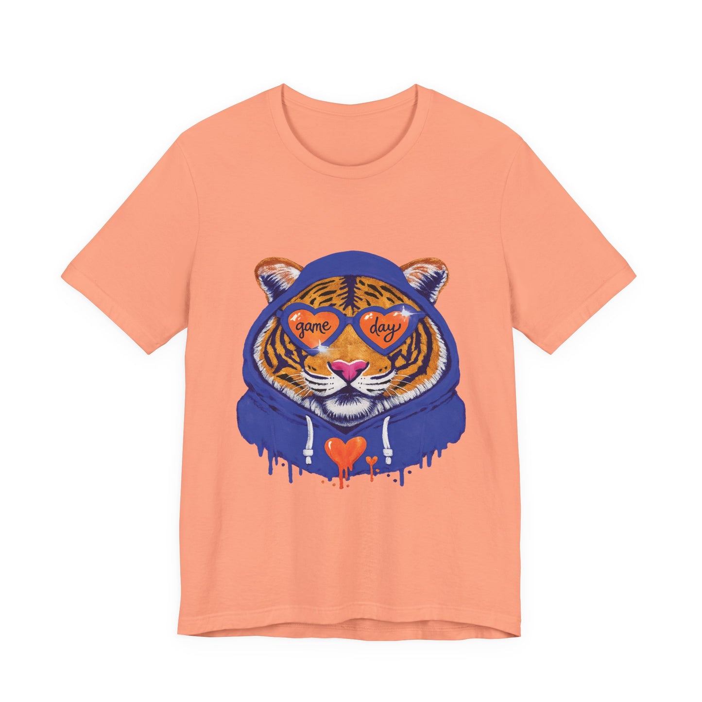 Game Day Hoodie + Sunglasses Tiger Jersey Short Sleeve Tee Blue + Orange