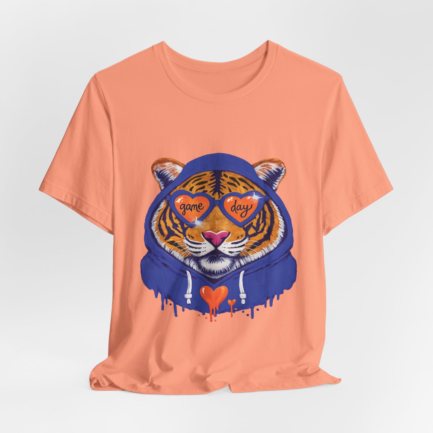 Game Day Hoodie + Sunglasses Tiger Jersey Short Sleeve Tee Blue + Orange