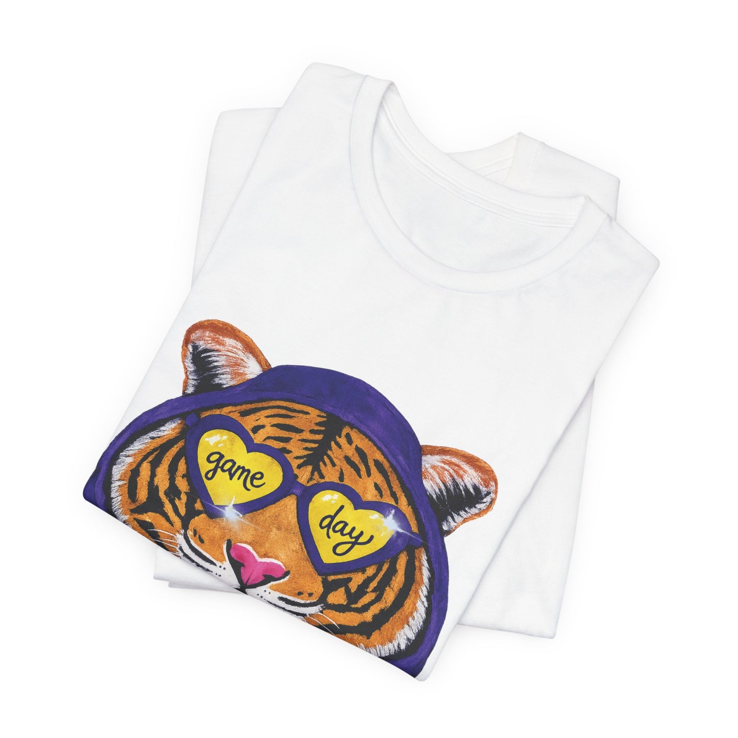 Game Day Hoodie + Sunglasses Tiger Jersey Short Sleeve Tee Purple + Gold/Yellow