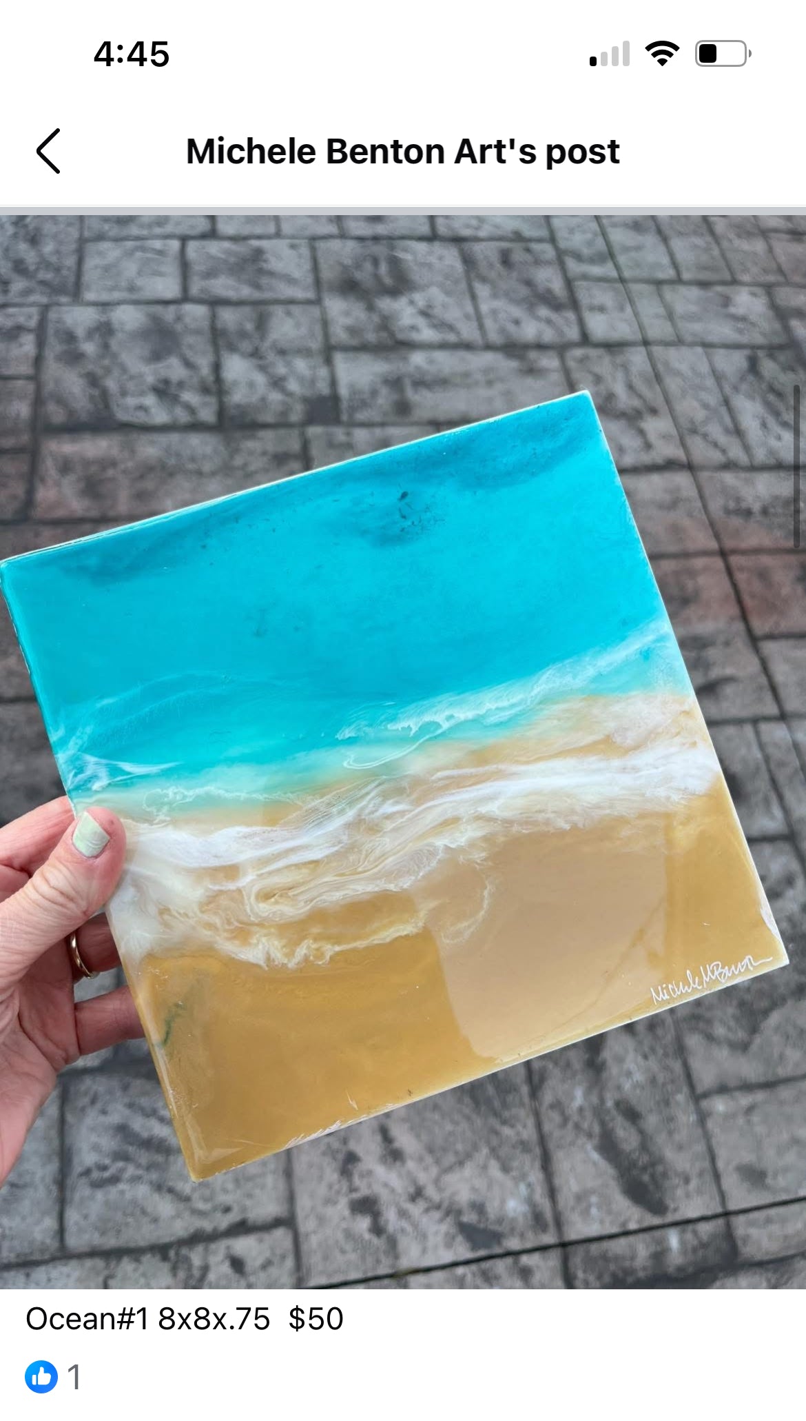 8”x8” Resin Ocean Artwork