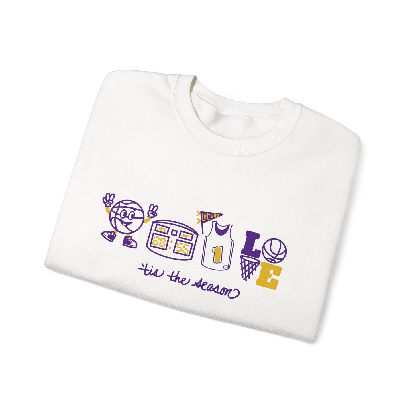 Game Day Doodles Crewneck Sweatshirt — tis the Season Basketball Fans