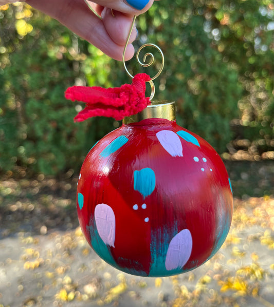 Hand Painted Abstract Christmas Ornament #2