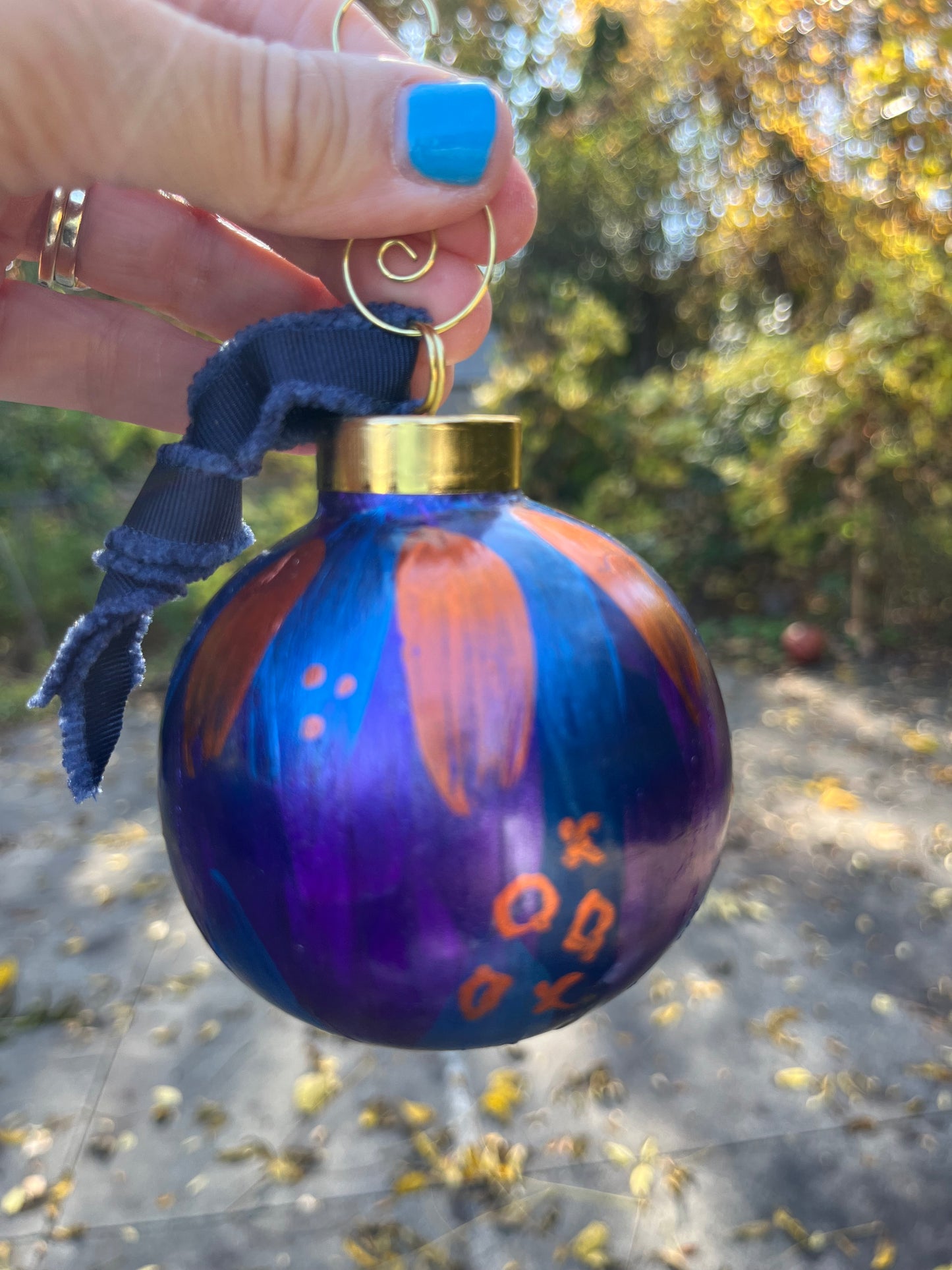 Hand Painted Abstract Christmas Ornament #4