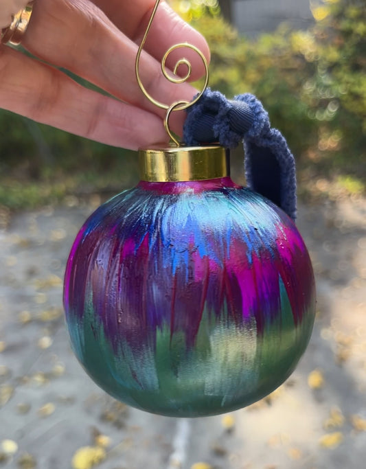 Hand Painted Abstract Christmas Ornament #7