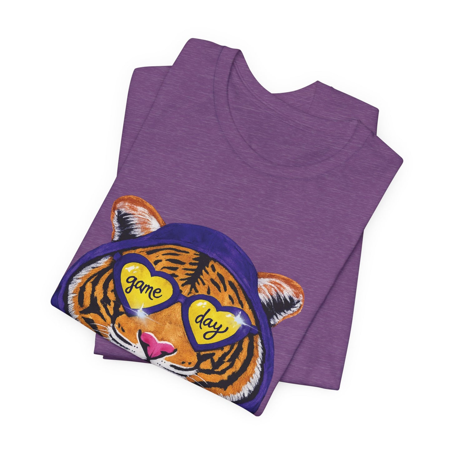 Game Day Hoodie + Sunglasses Tiger Jersey Short Sleeve Tee Purple + Gold/Yellow