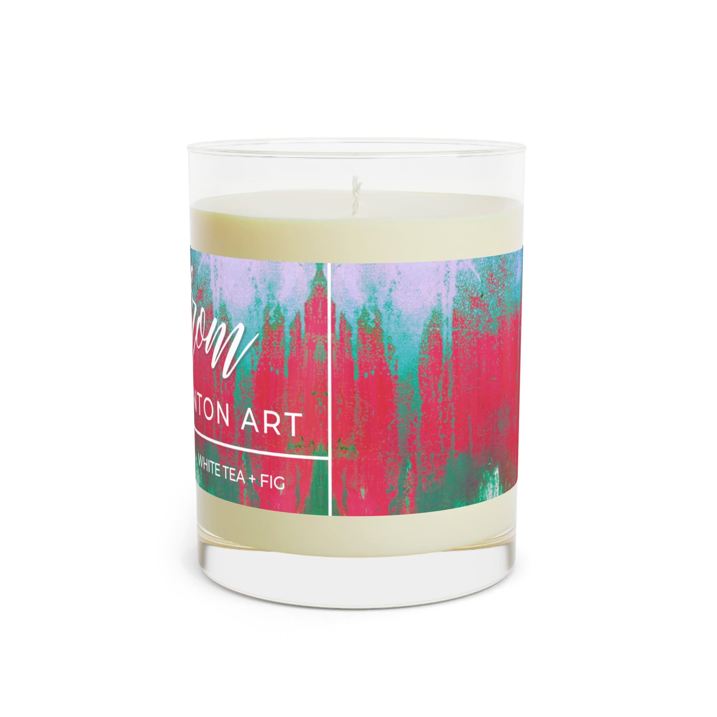 Love From Michele Benton Art White Tea + Fig Scented Candle - Full Glass, 11oz