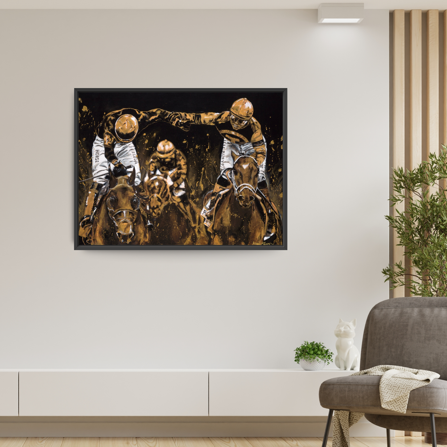 Golden Moment Framed Canvas Print