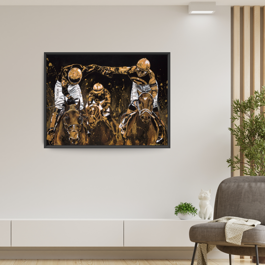 Golden Moment Framed Canvas Print