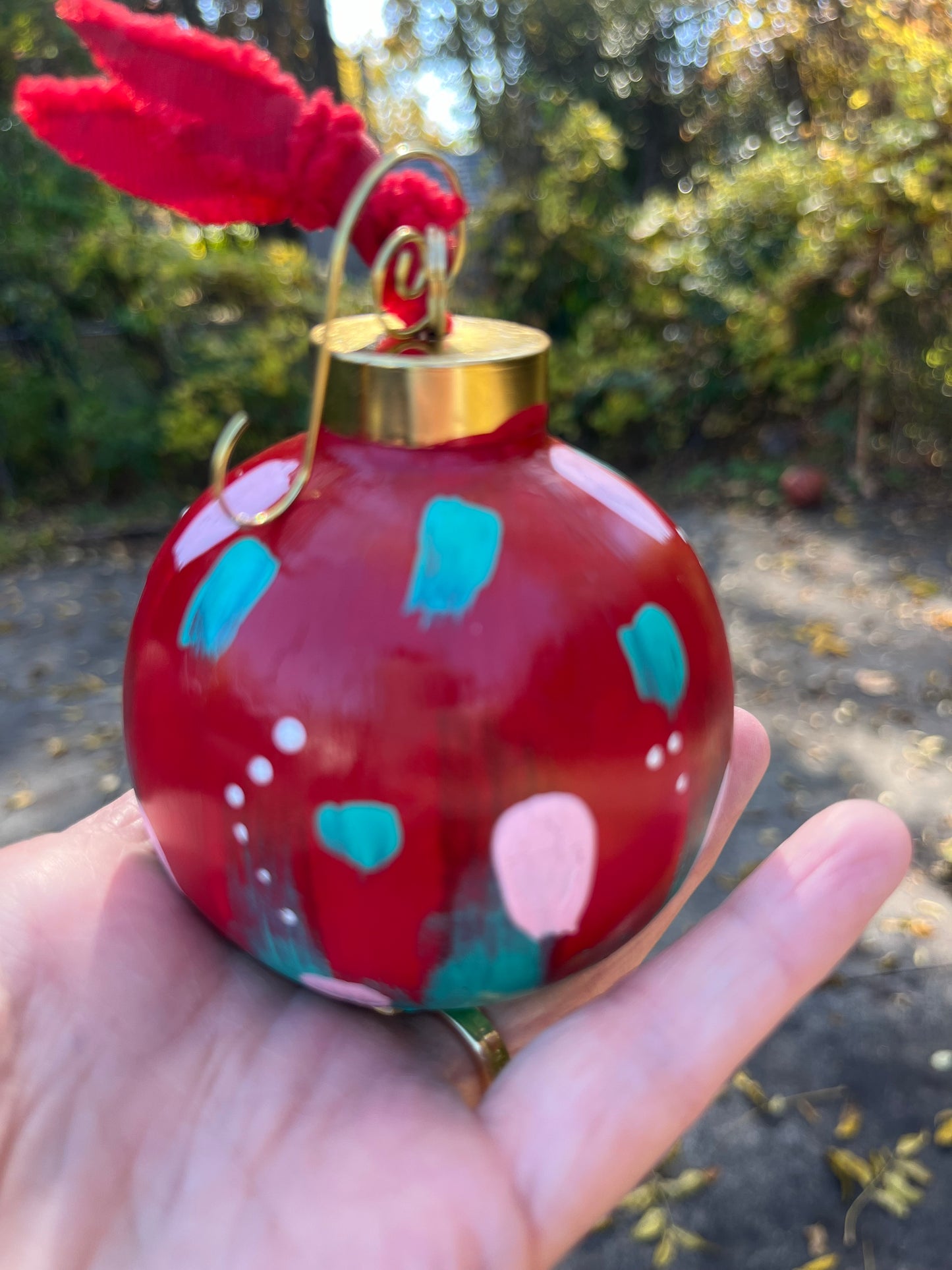 Hand Painted Abstract Christmas Ornament #2