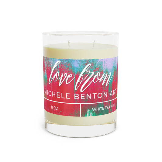 Love From Michele Benton Art White Tea + Fig Scented Candle - Full Glass, 11oz