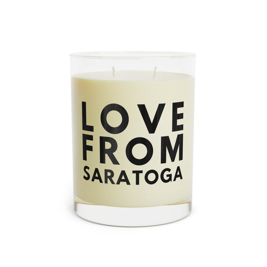 Love From Saratoga Art White Tea + Fig Scented Candle - Full Glass, 11oz