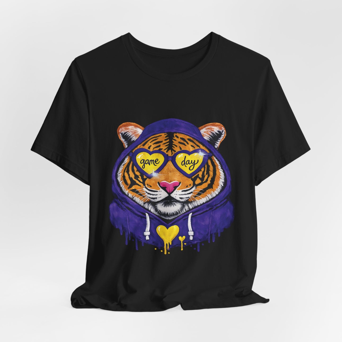 Game Day Hoodie + Sunglasses Tiger Jersey Short Sleeve Tee Blue + Orange