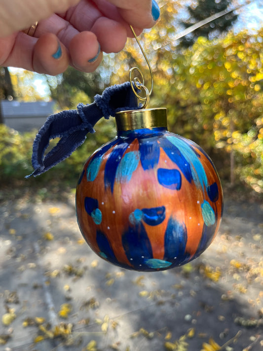 Hand Painted Abstract Christmas Ornament #3