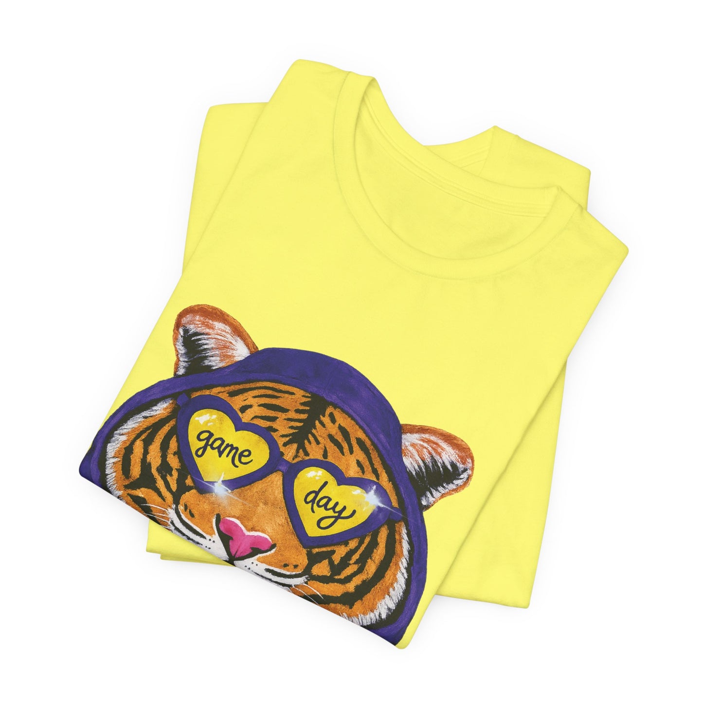 Game Day Hoodie + Sunglasses Tiger Jersey Short Sleeve Tee Purple + Gold/Yellow