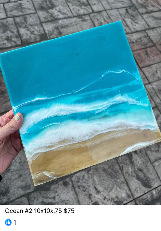 10”x10” Resin Ocean Artwork