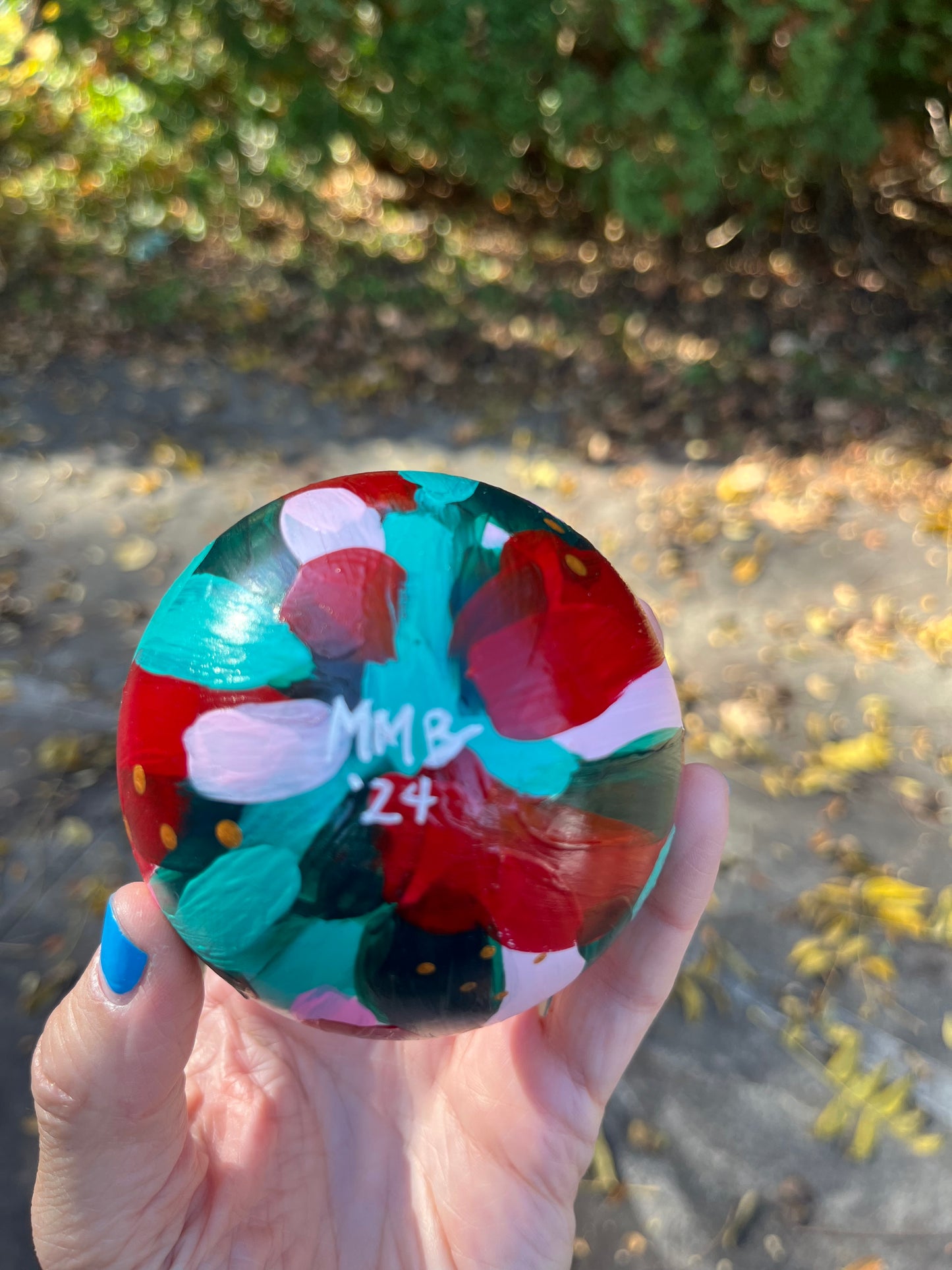 Hand Painted Abstract Christmas Ornament #8