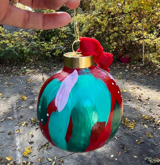 Hand Painted Abstract Christmas Ornament #5