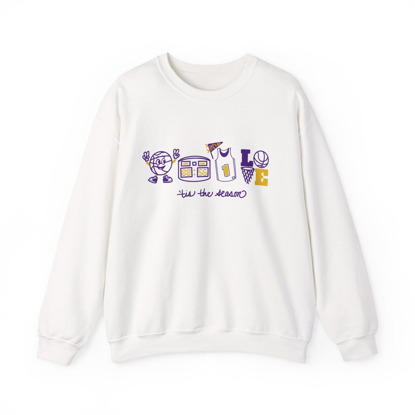 Game Day Doodles Crewneck Sweatshirt — tis the Season Basketball Fans