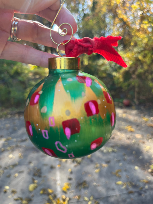 Hand Painted Abstract Christmas Ornament #1