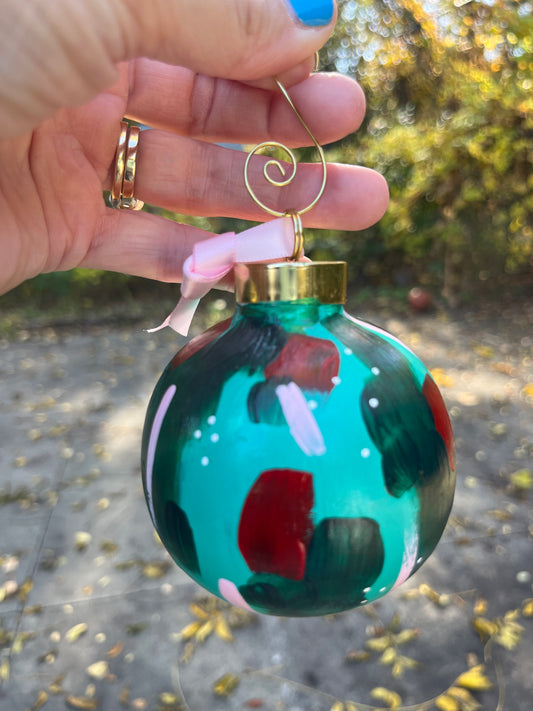 Hand Painted Abstract Christmas Ornament #6