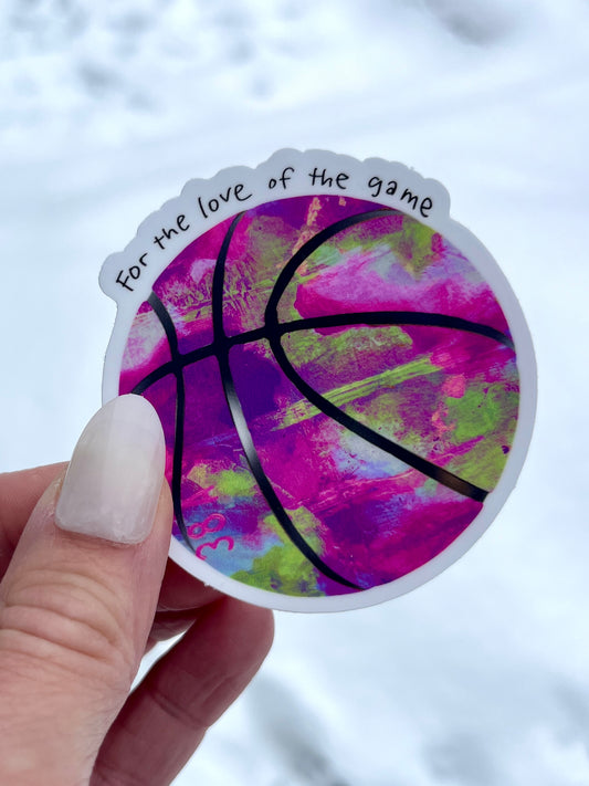 “for the love of the game” Waterproof Vinyl 2.7” Sticker